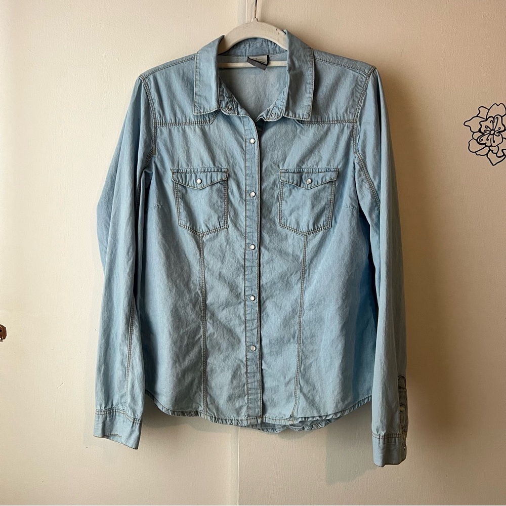26 International Sky Blue Denim Top